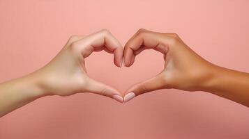 Hand heart in minimalistic and aesthetic composition photo