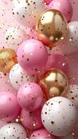 Brightly colored balloons create a festive atmosphere for celebrations with various patterns and textures photo