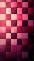 Colorful tiled pattern with varying shades of pink and red creating a vibrant textured wall photo
