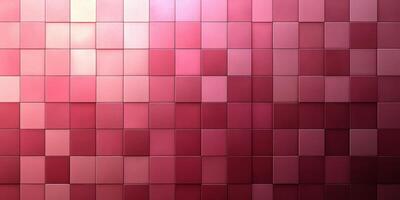 Colorful mosaic of red squares arranged in a bold pattern on a wall photo