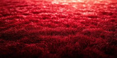 Deep red textured carpet with soft fibers creating a warm and inviting atmosphere at an indoor venue photo
