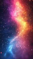 Colorful cosmic swirl of stars and dust in deep space with vibrant hues creating a stunning visual display photo