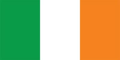 Flag of Ireland. An illustration of the Ireland flag. A rectangular flag. Standard size flag icon. vector
