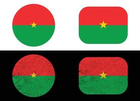 Burkina Faso Flag Designs Circular and Rectangular Variations. vector
