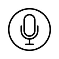Microphone icon in a circle. Represents audio, recording, or communication themes, ideal for podcast or voice message designs. vector