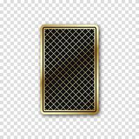 Playing poker card with black and gold back side design. Ideal for casino, gambling, or card game themes, featuring intricate patterns and luxury style. vector