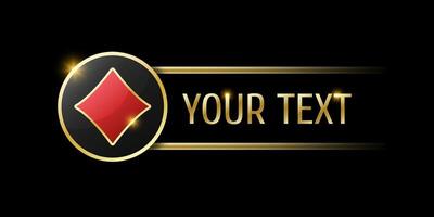 Diamonds sign on a round button. UX UI element for mobile apps or websites, perfect for casino or poker themed navigation designs. vector
