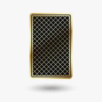 Poker card with black and gold back side design. Perfect for casino, gambling, or card game concepts, showcasing detailed and elegant patterns. vector