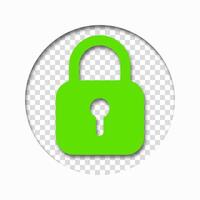 Green lock symbol on a white background. Perfect for security, privacy, or technology-themed projects. vector