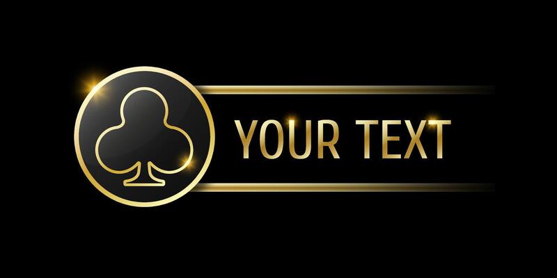 Clubs sign on round button. Ui element for mobile app or web site. Set of four casino or poker themed navigation panels on black background.
