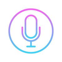 Microphone icon inside a circle. Symbolizes audio, recording, or communication, ideal for podcast or voice messaging projects. vector