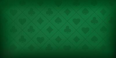 Poker and casino table background in green color. vector