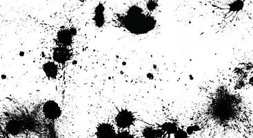 Abstract black ink splatter on a white background, creating a grunge-style texture ideal for artistic and creative designs. vector