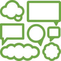 Bright and Expressive Thought Clouds and Speech Bubbles in Format vector
