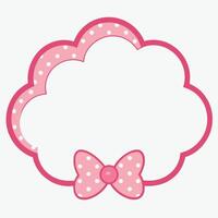 Cute Pastel Cloud Outline Frame with a Simple White Center vector