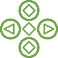 Minimalist Green Circular Icons with Directional Arrows for Navigation vector