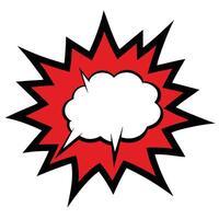 Comic Book Speech Bubble with a Dynamic Explosion in Red and Yellow vector