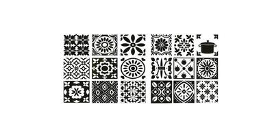 Print Black and White Tile Patterns vector