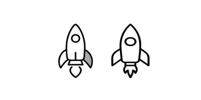 Print Rocket Launch Icons vector