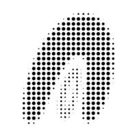 abstract wavy halftone shape. Isolated pop art dotted texture vector