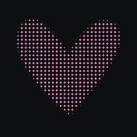 abstract halftone heart shape. Isolated pop art dotted overlay texture vector