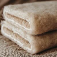 White Stacked Fluffy Wool Blankets photo
