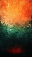 Vibrant abstract texture showcasing warm orange and deep green hues blending together in an artistic display of color photo