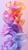 Colorful abstract fabric waves creating a dynamic flow in a soft, gradient background photo