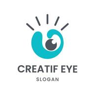 Abstract Logo featuring Eye Design with Wave Elements suitable for Branding Agency, Creative Studio, Optical Business, Technology Company vector