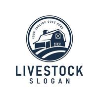 Farm Logo Design featuring Barn Elements with Retro Vintage Style, This design is suitable for branding Farm, Agriculture vector