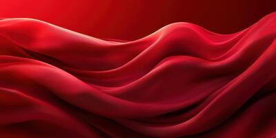 Flowing red fabric gracefully draped on vibrant background creating a dynamic visual effect photo
