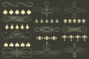 Collection of decorative vintage elements for design vector