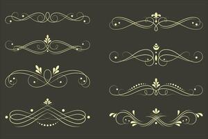 Set of decorative vintage elements vector