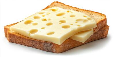 Slices of cheese placed on toasted bread create a classic and simple sandwich ready to be enjoyed photo
