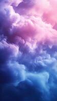 Colorful cloud patterns create a dreamy atmosphere during sunset over the horizon photo