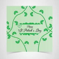 st. patrick's day decorative background with shamrock vines, elegant festive design, light green theme, irish tradition and lucky clovers vector