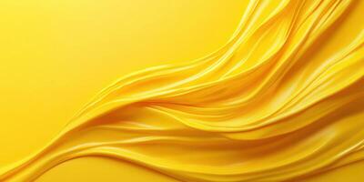 Flowing yellow fabric creates a vibrant texture, enhancing the visual appeal in an artistic display photo