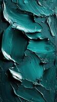 Intricate layers of teal paint create a textured surface showcasing artistic expression and depth photo