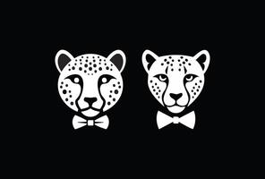 minimalist Cheetah with Bow Tie vector