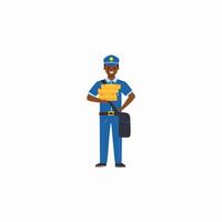 mail carrier holding a stack of letters vector