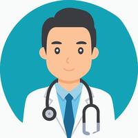A doctor using a stethoscope vector