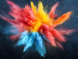 Vibrant Explosion of Colored Powder photo
