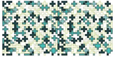 A abstract pattern with layered plus signs and varying shades of teal, dark green, and cream against a white background.The bold colors and geometric shapes give the pattern a modern and stylish feel. vector