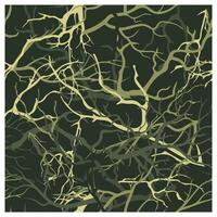Abstract illustration of intertwining dark and light green branches against a deep green background, creating a tangled forest affect, it could be used as a wallpaper, fabric design, and curtains vector