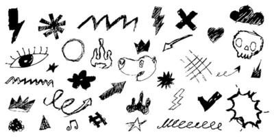 A set of hand drawn symbols and symbols vector