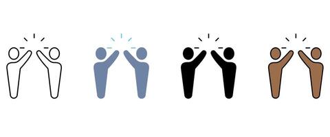 high five concept line icon. .Simple element illustration. high five concept outline symbol design. vector