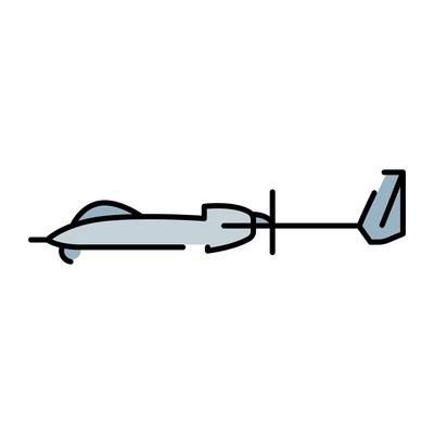 Heron TP Israel line color icon. Multipurpose drone for reconnaissance, surveillance and strike operations