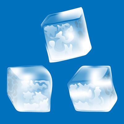 Translucent ice cubes
