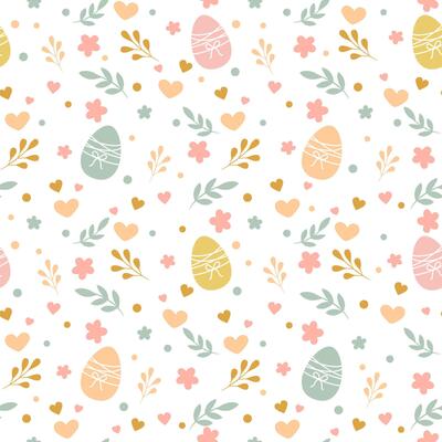 Seamless happy easter pattern with eggs