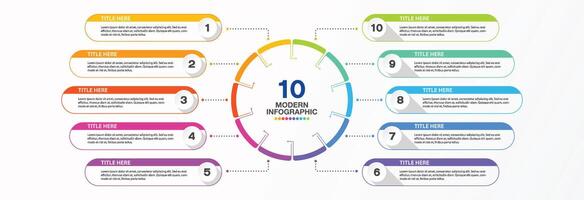Infographic for presentation 10 step and icons vector